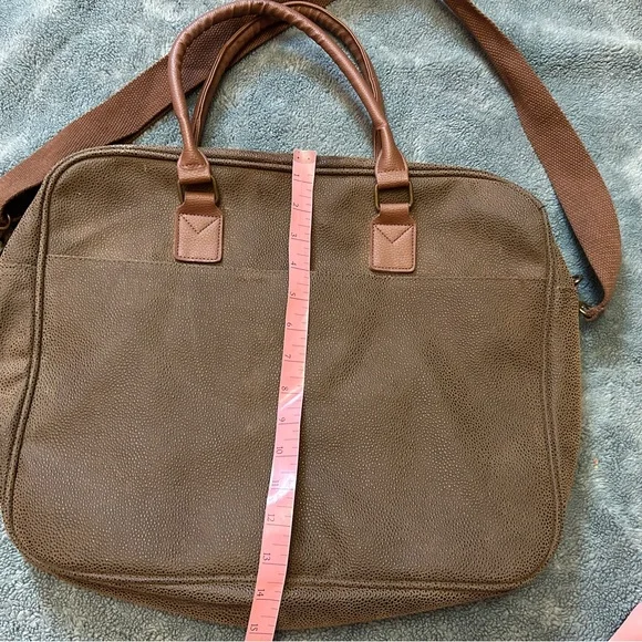Bellemonde Vegan Leather laptop/briefcase shoulder bag brown unisex - Picture 4 of 10